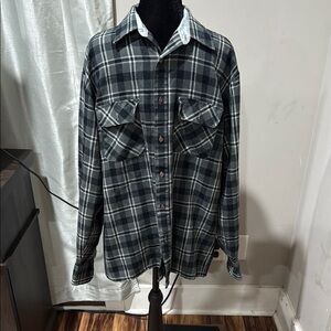 Ozark Trail Black and Gray Casual Button Down Shirt